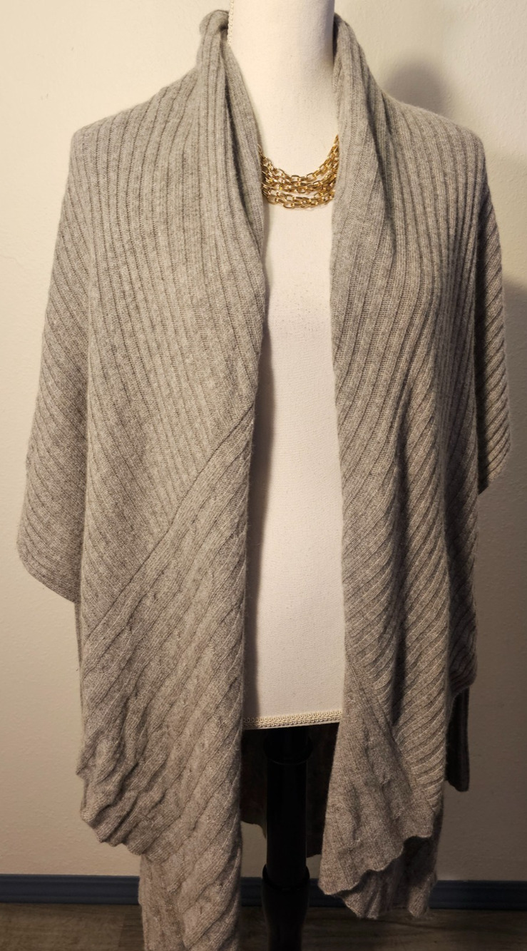 Autumn Cashmere Womens Open Front Cashmere Knit Cardigan Sweater Gray S